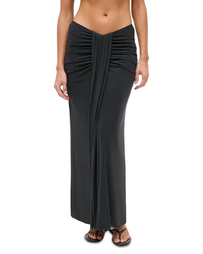Staud Soraya Skirt Swim Cover-up In Black