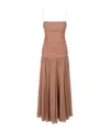 Staud Spaghetti Strap Dress In Brown
