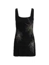 Staud Split Beaded Mini Dress In Black