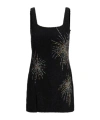 Staud Split Beaded Mini Dress In Black