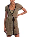 Staud Spritz Cover-up Wrap Dress In Brown