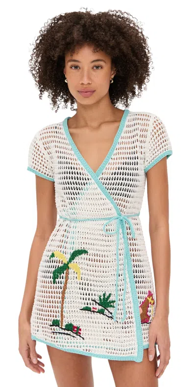 Staud Spritz Dress Riviera Ivory In Multi