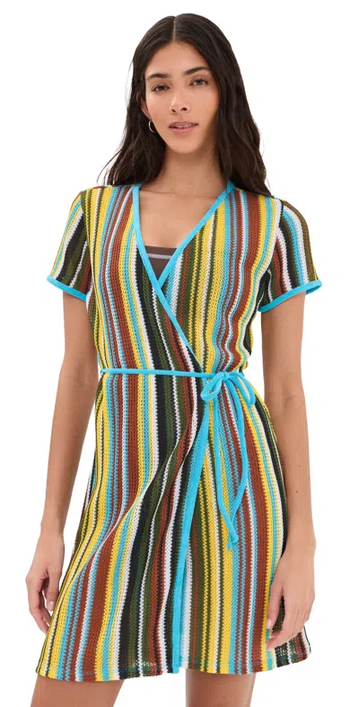 Staud Spritz Dress Skate Stripe In Multi