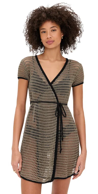 Staud Spritz Wrap Dress Swim Cover-up In Brown