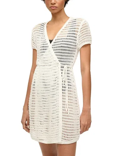 Staud Spritz Wrap Dress Swim Cover-up In Neutral