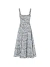 Staud Floral A Line Dress Mid Calf Length In Multi