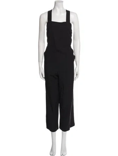 Pre-owned Staud Square Neckline Jumpsuit In Black