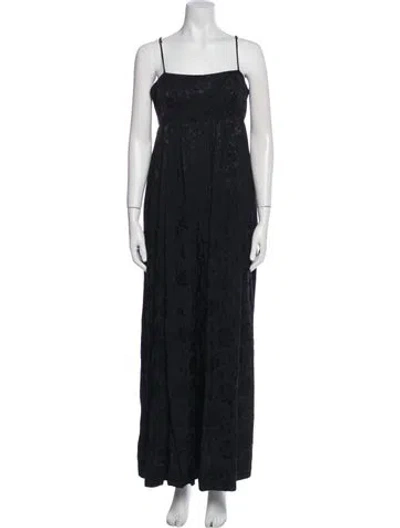 Pre-owned Staud Square Neckline Jumpsuit In Black