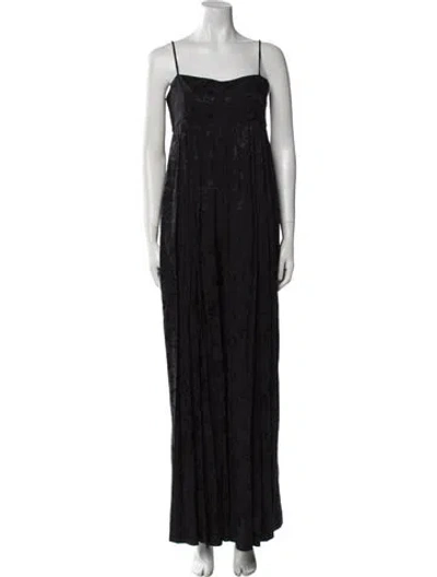Pre-owned Staud Square Neckline Jumpsuit In Black