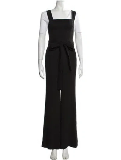 Pre-owned Staud Square Neckline Jumpsuit In Black