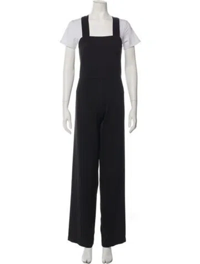 Pre-owned Staud Square Neckline Jumpsuit In Black