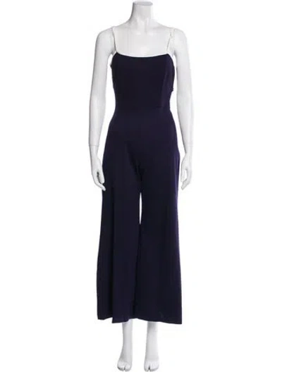 Pre-owned Staud Square Neckline Jumpsuit In Blue