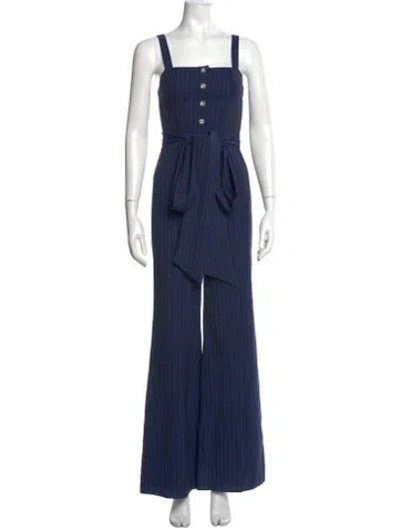 Pre-owned Staud Square Neckline Jumpsuit In Blue