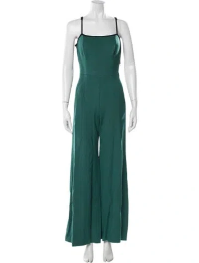 Pre-owned Staud Square Neckline Jumpsuit In Green