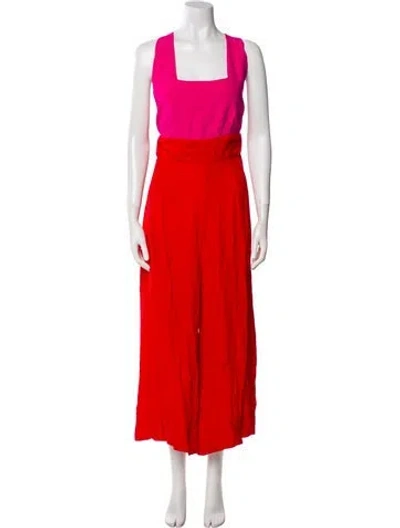 Pre-owned Staud Square Neckline Jumpsuit In Multi