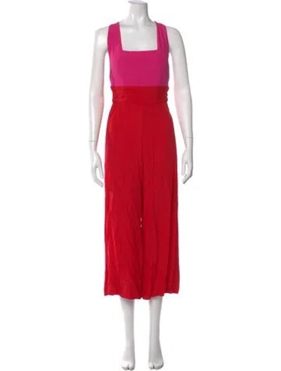 Pre-owned Staud Square Neckline Jumpsuit In Multi