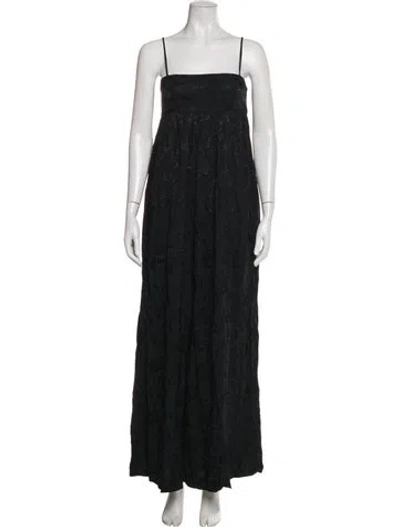 Pre-owned Staud Square Neckline Jumpsuit W/ Tags In Black