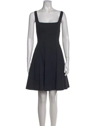 Pre-owned Staud Square Neckline Knee-length Dress In Blue