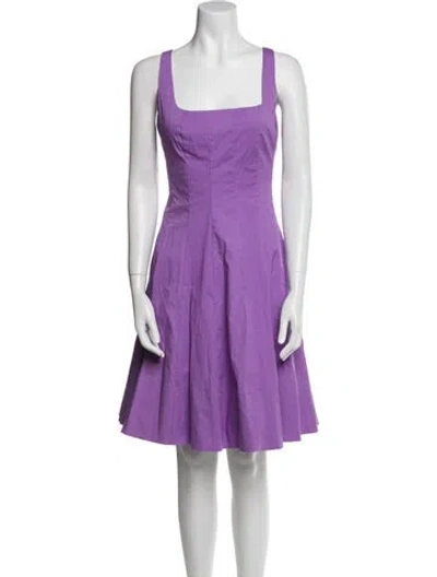 Pre-owned Staud Square Neckline Knee-length Dress W/ Tags In Purple