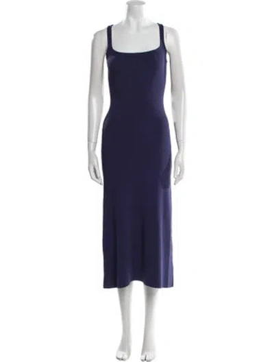Pre-owned Staud Square Neckline Long Dress In Blue
