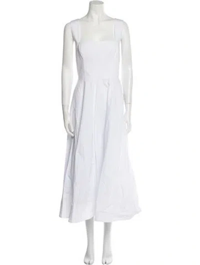 Pre-owned Staud Square Neckline Long Dress In Blue