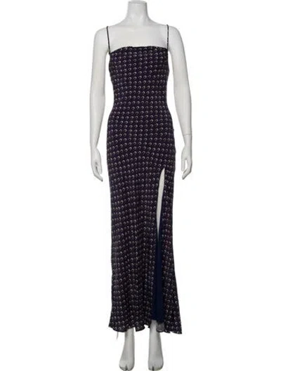 Pre-owned Staud Square Neckline Long Dress In Blue