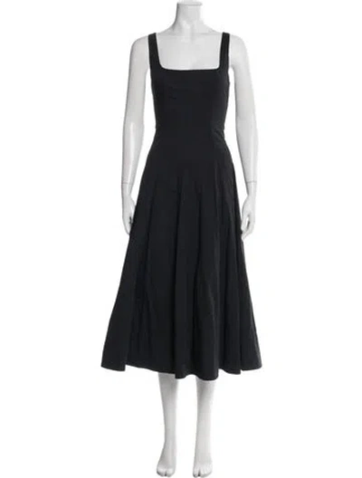 Pre-owned Staud Square Neckline Long Dress In Blue