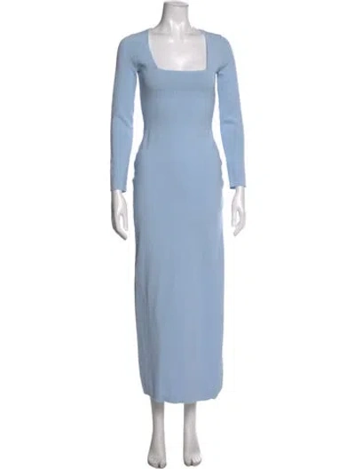 Pre-owned Staud Square Neckline Long Dress In Blue