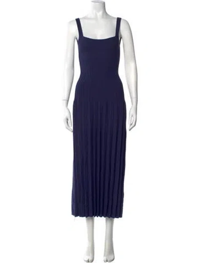 Pre-owned Staud Square Neckline Long Dress In Blue
