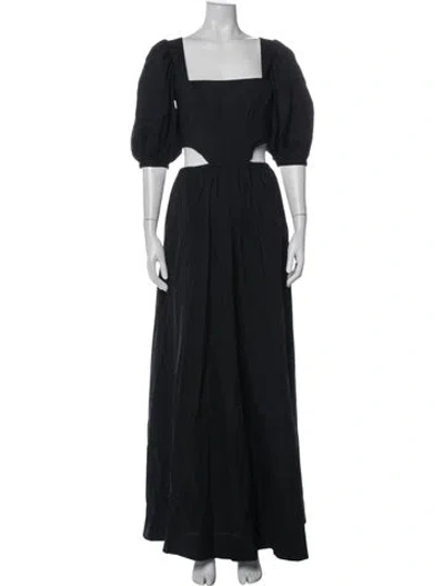 Pre-owned Staud Square Neckline Long Dress In Multi