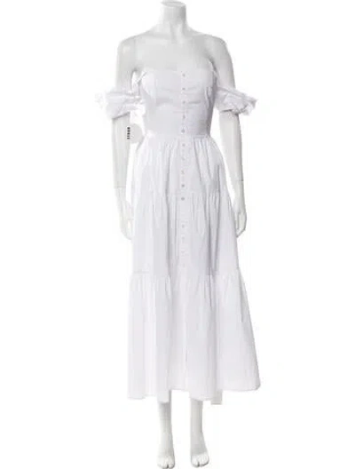 Pre-owned Staud Square Neckline Long Dress In Neutral
