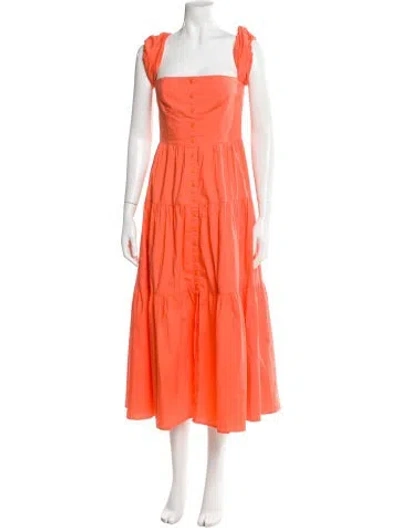 Pre-owned Staud Square Neckline Long Dress In Pink