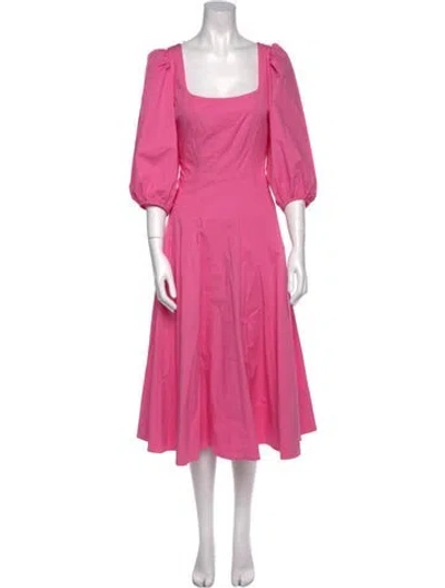 Pre-owned Staud Square Neckline Long Dress In Pink