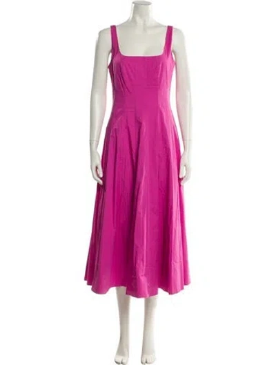 Pre-owned Staud Square Neckline Long Dress In Pink
