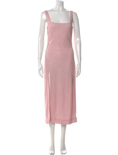 Pre-owned Staud Square Neckline Long Dress In Pink