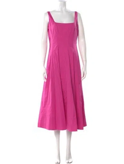Pre-owned Staud Square Neckline Long Dress In Pink