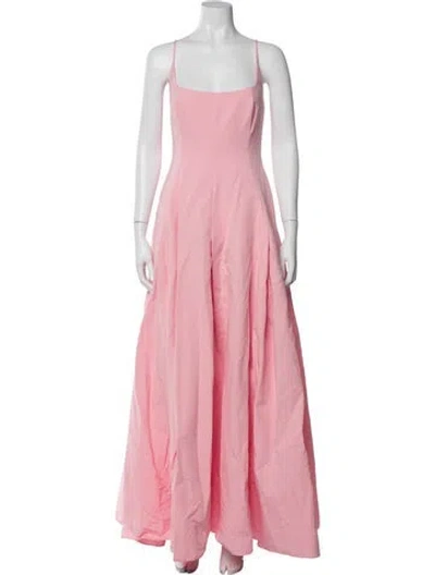 Pre-owned Staud Square Neckline Long Dress In Pink