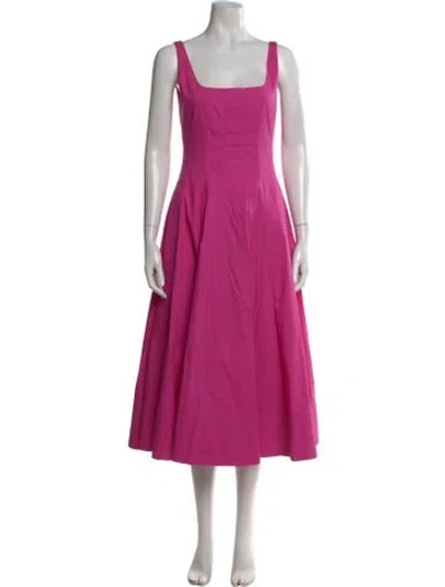 Pre-owned Staud Square Neckline Long Dress In Pink