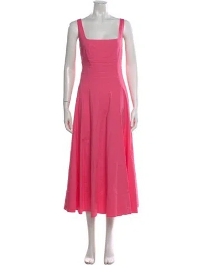Pre-owned Staud Square Neckline Long Dress In Pink