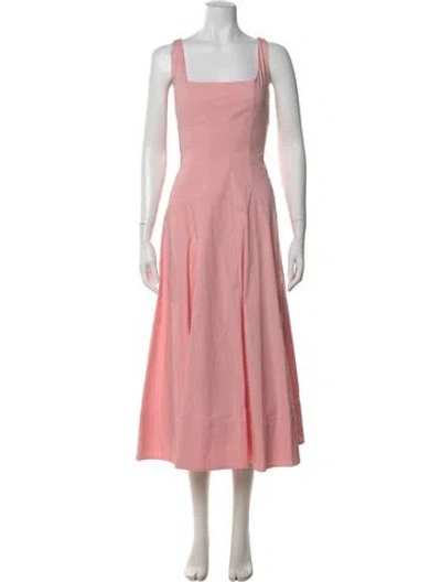 Pre-owned Staud Square Neckline Long Dress In Pink