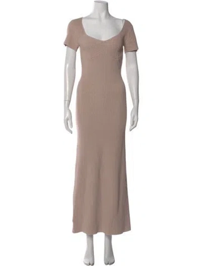 Pre-owned Staud Square Neckline Long Dress In Pink