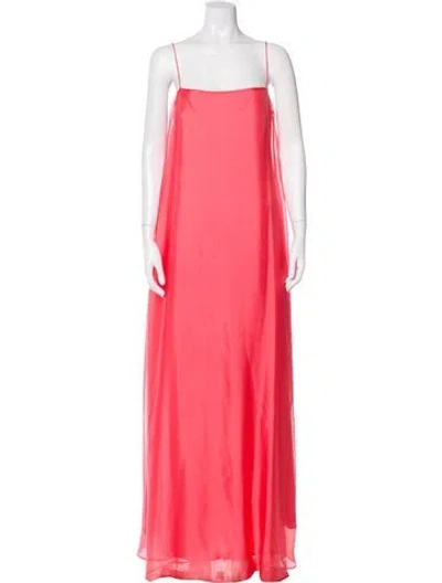 Pre-owned Staud Square Neckline Long Dress In Pink