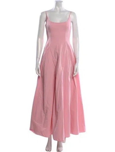 Pre-owned Staud Square Neckline Long Dress In Pink