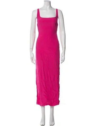 Pre-owned Staud Square Neckline Long Dress In Pink