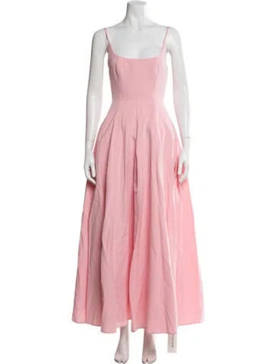 Pre-owned Staud Square Neckline Long Dress In Pink