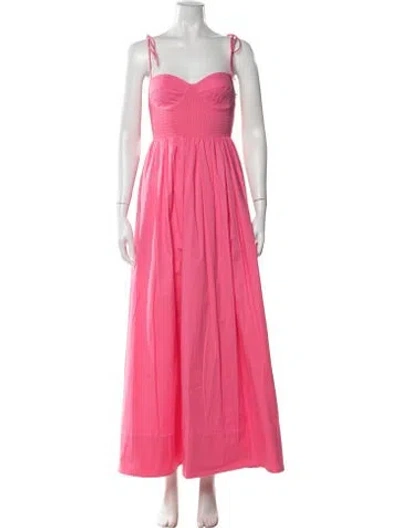 Pre-owned Staud Square Neckline Long Dress In Pink