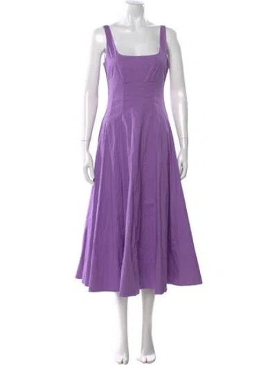 Pre-owned Staud Square Neckline Long Dress In Purple