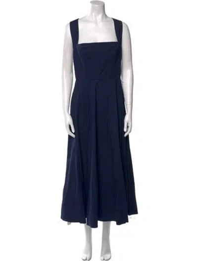 Pre-owned Staud Square Neckline Long Dress W/ Tags In Black