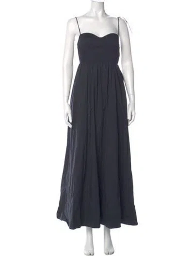 Pre-owned Staud Square Neckline Long Dress W/ Tags In Blue