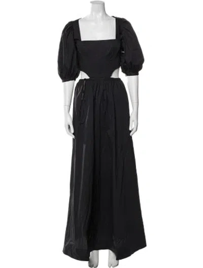 Pre-owned Staud Square Neckline Long Dress W/ Tags In Blue